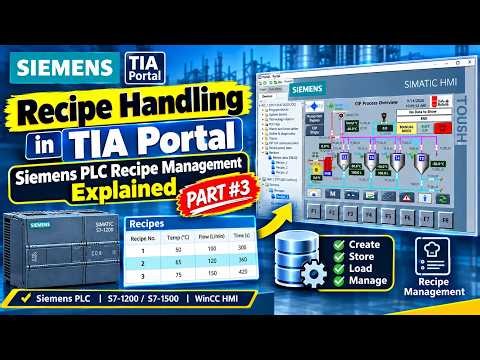 How to Create & Handle Recipes in TIA Portal | Siemens PLC | Part #3