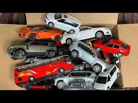 BOX FULL OF DIECAST CARS - Toyota Yaris, RAV4, Lexus LX600, Porsche, Mercedes, Van, Bus RP