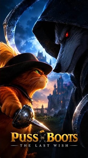 poos vs death 💀#PussInBoots #PussInBootsTheLastWish #DeathWolf #PussVsDeath #EpicFight #Animation