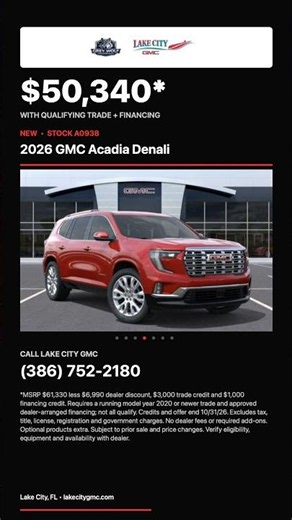 2026-10-25 | NEW 2026 GMC Acadia Denali