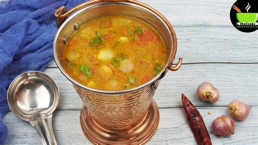 South Indian Onion Sambar With Rich Flavors