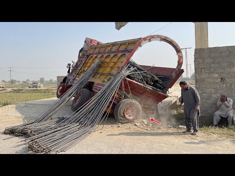 EXTREME OVERLOAD! Steel Rod Truck Breaks Bridge Under Massive Weight