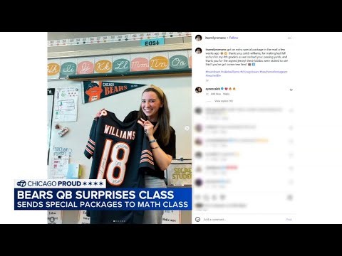 Bears QB Caleb Williams sends signed jersey to Elgin teacher after class learns math using his stats