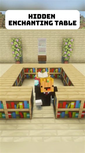 Hidden Enchanting Table in Minecraft #minecrafttutorial #catmemes
