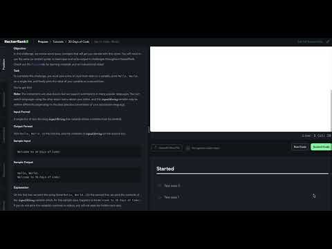 HackerRank Python 30 Days of Code - Day 0: Hello, World