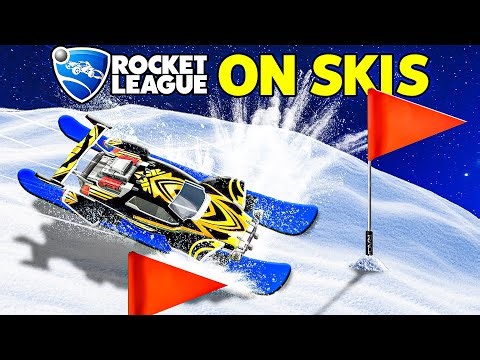 Rocket League, but the cars are on SKIS
