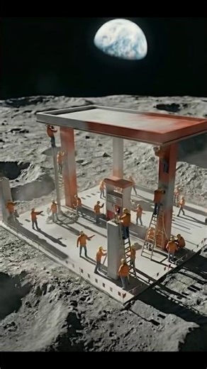 🚧 Petrol Pump Construction in Space? | Futuristic Gas Station Build Timelapse 🌌