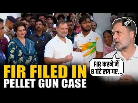 Rahul Gandhi Shows Fir Copy Filed In Pellet Gun Case After Sit-In At Police Station