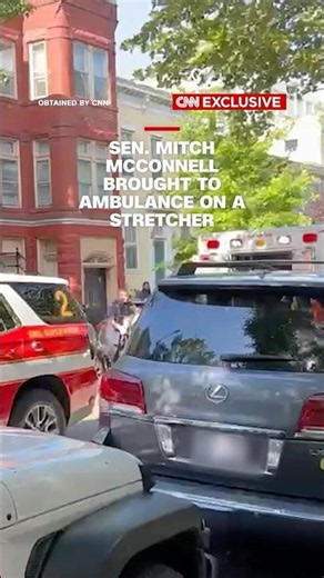 Sen. Mitch McConnell brought to ambulance on a stretcher