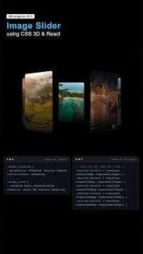 Cách Tạo 3D Image Slider Cực Mượt Bằng CSS & React | Code Showcase 💻✨