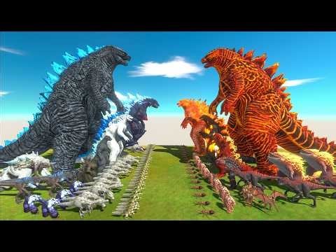 Evolution of Ice Godzilla 2014 VS Fire Godzilla of Evolution - Animal Revolt Battle Simulator