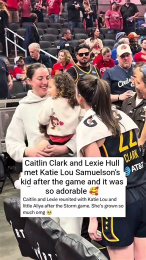 Caitlin Clark and Lexie met Katie Lou Samuelson’s kid after the game and it was so adorable🥰 #shorts