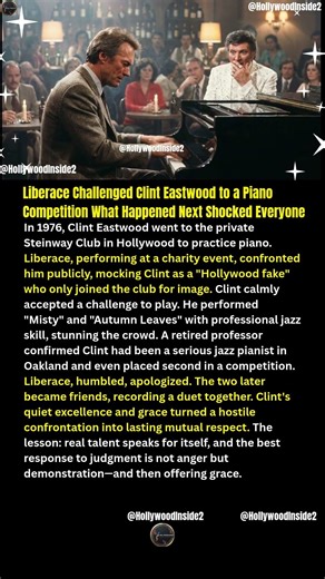 Liberace Challenged Clint Eastwood to a Piano Competition What Happened Next Shocked Everyone #short