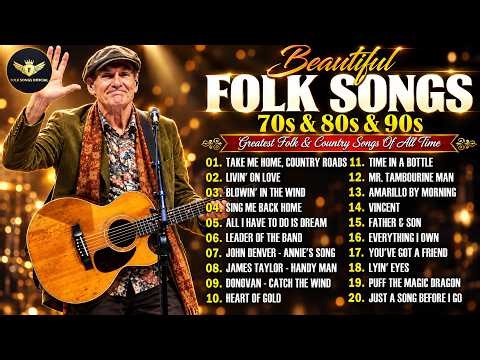 Classic Folk Songs 🌻 Beautiful Folk & Country Music of the 80s & 90s | Timeless Collection