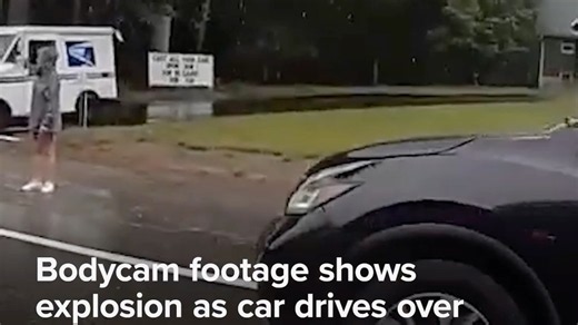 Video shows explosion as car drove over downed power lines