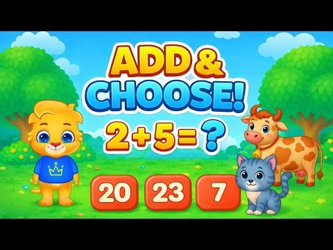 Math Addition Word Problems for Kids | Learn to Add with Animals 🐮🐱| LUCAS & FRIEND | BrainyKids TV