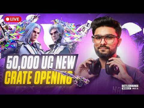 50K UC CRATE OPENING | RANK PUSH TO #1 | BGMI LIVE