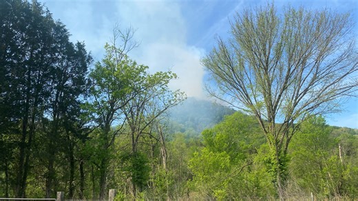 See smoke clouds from 20-acre House Mountain brush fire