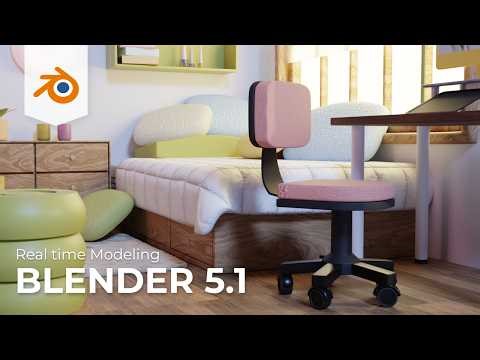 Easy Way of Making an Office Chair Blender 5.1 | Beginner Friendly Blender 3D