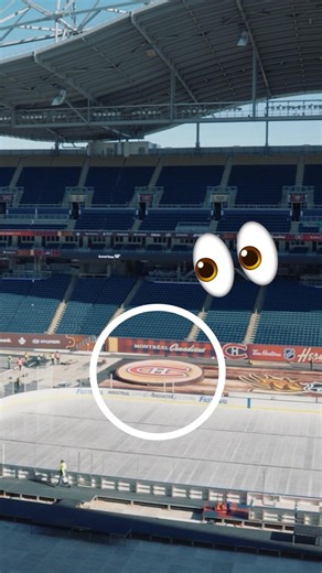 Sneak peek at Habs logo at Heritage Classic rink #NHL #Shorts