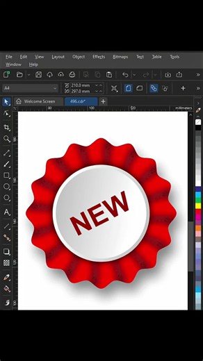 CorelDRAW badge technique