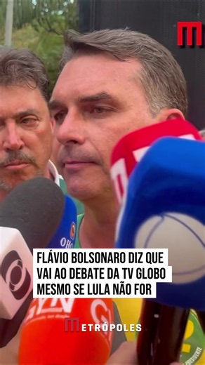 #FlávioBolsonaro diz que vai ao #debate da TV #Globo mesmo se Lula não for. 🤳 @samuelpancher