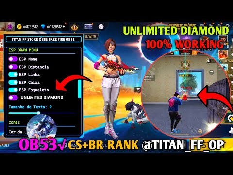 OB53 FREE FIRE MOD MENU || UNLIMITED DIAMOND HACK || FREE FREE PANEL MOBILE OB53 