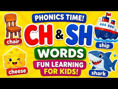 Learn "ch" and "sh" Digraph Words | Easy Phonics Lesson for Children
