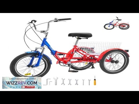 VEVOR Folding Adult Tricycle 20 Inch 7 Speed Adult Folding Trikes Carbon Steel 3
