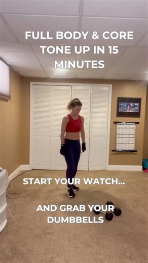 LOW IMPACT FULL BODY BURN15 minutes +2 dumbbells to burn fat, get strong & boost metabolism