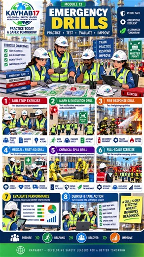 EMERGENCY DRILLS PRACTICE • TEST • EVALUATE • IMPROVE #ContinualImprovement #workplacesafety