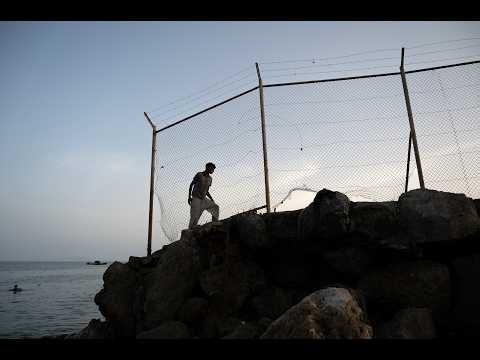 Watch again: View of El Tarajal beach and Tarajal border crossing in Spain's Ceuta