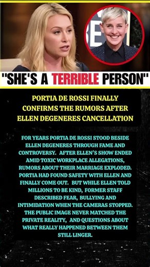 Portia de Rossi Finally Confirms The Rumors After Ellen DeGeneres Cancellation.