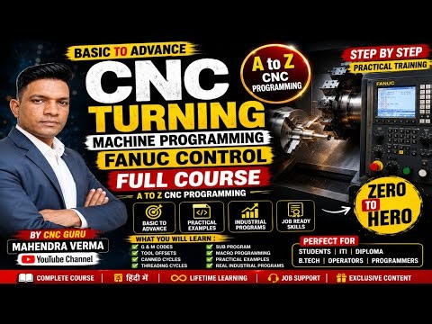 CNC Turning Machine Programming Fanuc control Full Course Basic to Advance | A to Z CNC Programming