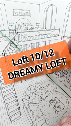 Rob B on Instagram: "⚠️Setup description ➡️⚠️ I have a corkboard beneath the paper. The first vanishing point is touching the edge of the paper on its left side. The second one is at the right side of the paper at the same height and about 20 CMS away. The third one (verticals), is centered at the bottom of the paper at 20 CMS away. #bkartchitect #art #perspective #drawing #tutorial"