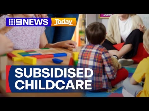 Subsidised 3-day childcare policy comes into effect | 9 News Australia