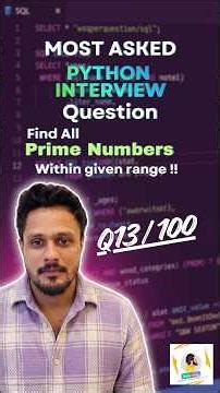 Python Interview Q13: Find All Primes in a Range 💻 #dataanalytics