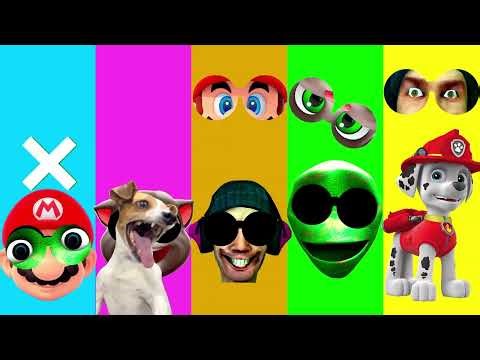 Talking Tom vs Mario vs Marshall vs Skibidi Toilet vs Green Alien | Wrong Eyes 👀