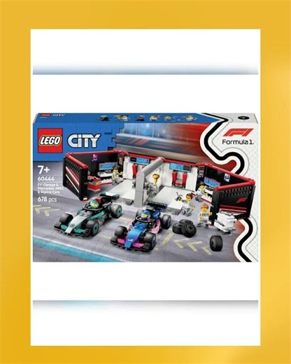 LEGO City F1 Garage & Mercedes-AMG & Alpine Cars Toy Playset 60444 Building Blocks Toys for 7+ Gi...
