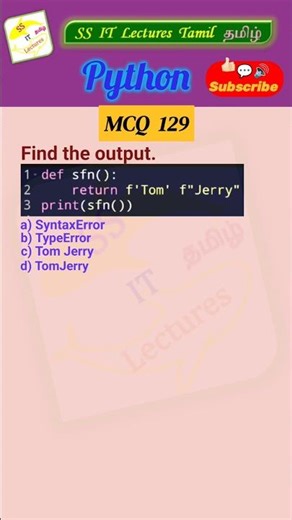 Python MCQ 129 - Function,Test Your Skills#python#pythonprogramming #pythoninterview#shorts#trending