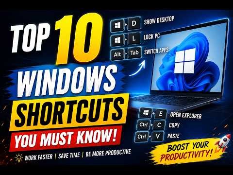 Top 10 Windows Shortcuts you must know 😉👌