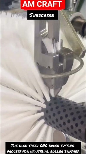 Roller Brush Manufacturing Brush tufting process for industrial roller brushes #trending #pluging