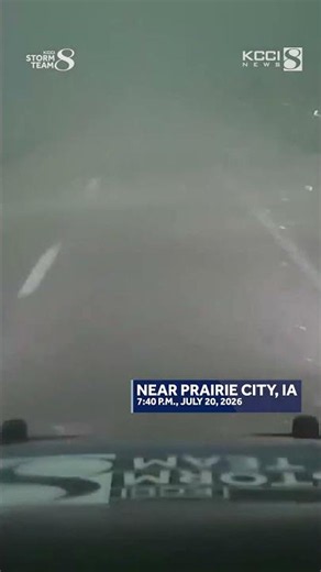 Heavy rains and strong winds hit central Iowa as KCCI Storm Chaser drives near Prairie City