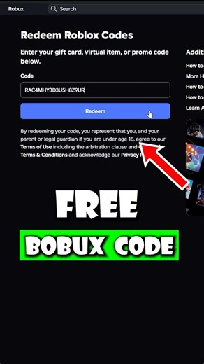 Free Bobux Gift Card Code #roblox #robux #giveaway