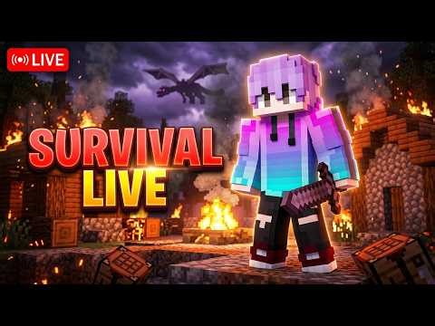 MINECRAFT LIVE |🔥 PUBLIC SMP PUBLIC 24/7 JAVA + POCKET 🔥 SURVIVAL STREAM 😱