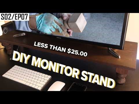 Our FIRST Woodworking Project (with help from my father-in-law) | Monitor stand for Mac set up