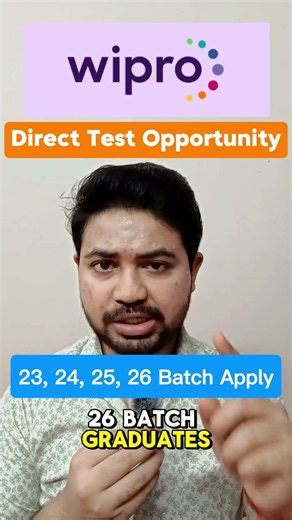 Wipro Direct Test Link Opportunity for Freshers | Apply Link in Description and Comment