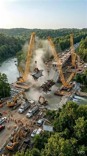 Reconstruction of a Collapsed Bridge Over the River