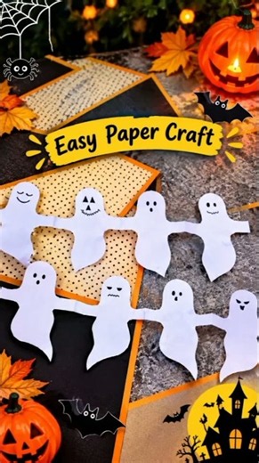 👻 Easy Paper Ghost Craft | DIY Halloween Decoration🎃 #diy #halloween #handmadehalloween #easy #craft