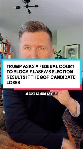 The Trump Department of Justice filed a lawsuit asking a federal court to block the certification of the Senate election results in Alaska, if the GOP candidate, incumbent Senator Dan Sullivan, loses. Does federal law allow this? senator Sullivan is running against Democrat candidate Mary Peltola, but the ballot also contains another Daniel Sullivan. The Trump administration says that the second Sullivan is running only to confuse voters.